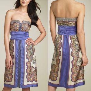 🔆 Nicole Miller Collection Silk Strapless Dress Size 2